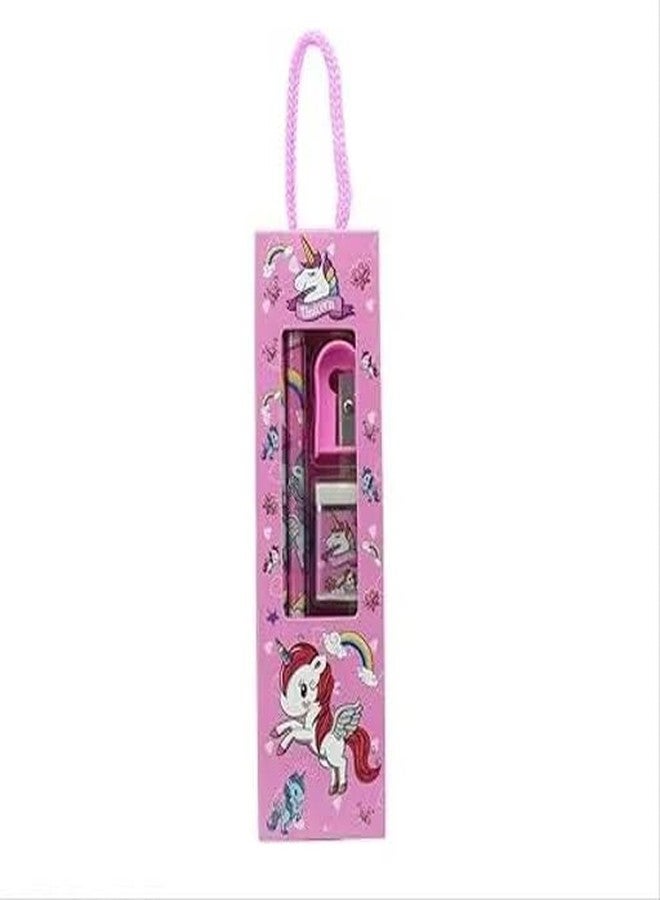 53 Arts Unicorn Stationery Set – 2 Pencils, 1 Sharpener, 1 Eraser, Random Colors for Girls Pack Of2 - Image 4