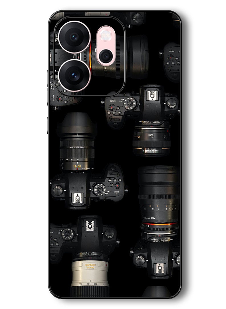 Theodor Case Compatible with Oppo Reno 14 F 6.57 Inch Protection Shockproof Bumper Cover cameras_lenses_photo - Image 1