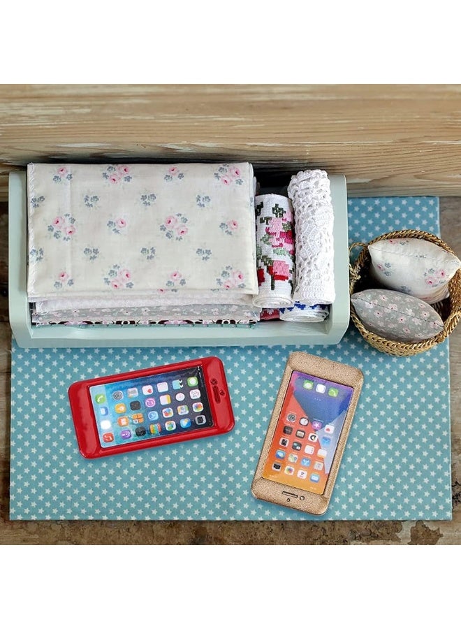 TBoxBo 7 Pack 1/12 Scale Dollhouse Cell Phone Simulator Accessories Mini Telephones Dollhouse Accessories Scene Simulation Miniatures Playset - Image 1