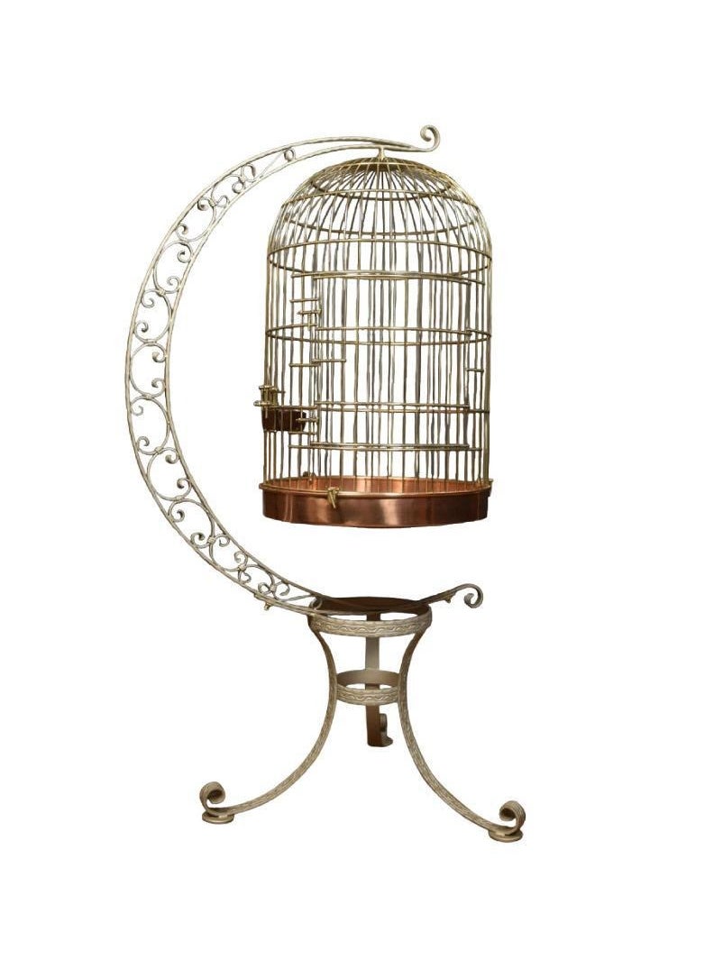 Zahrat Al Raiyan Small hanging metal birdcage with stand 