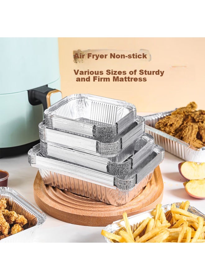 Faxilon Faxi Long Air Fryer And Oven-specific Aluminum Foil Trays, 1100ml*20 Pieces, Disposable Rectangular Food Containers For Barbecue - Image 2