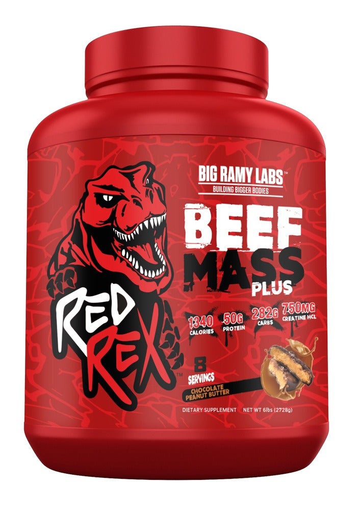 Red Rex Beef Mass Plus, Chocolate Peanut Butter, 6 LB, 1,340 Calories Per Serving