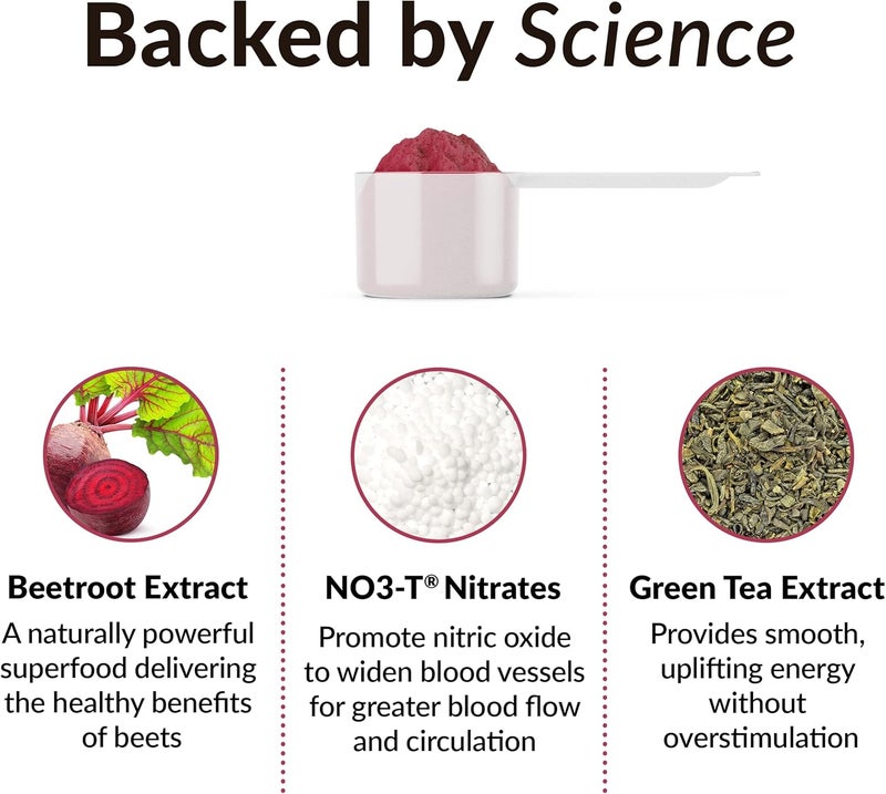 FORCE FACTOR Total Beets Energy Drink Mix 2Pack Superfood Beet Root Powder Nitrates to Boost Energy Support Circulation Blood Flow Nitric Oxide and Stamina Heart Health Supplement 60 Servings - Image 3