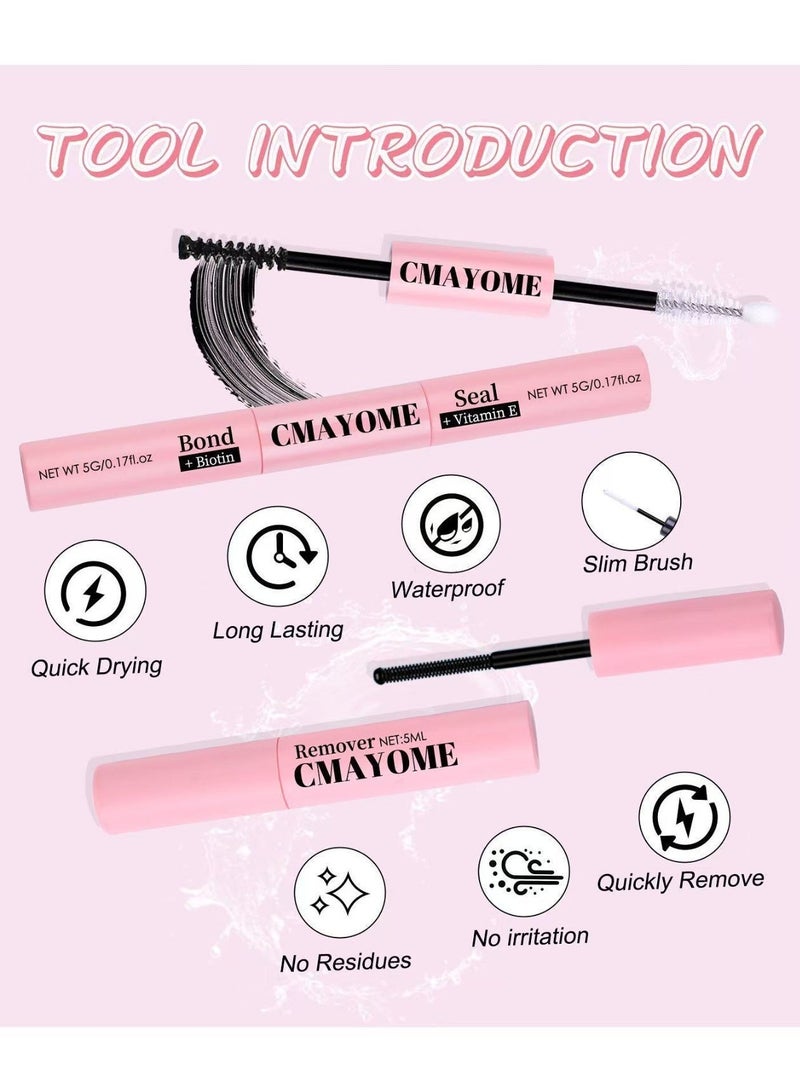 CMAYOME 4 Styles DIY Eyelash Extension Kit 378 Clusters, 8-16mm Mixed Individual Lashes Cluster, Natural Curl Personal Eyelash Set, Segmented False Eyelashes, Thick Eyelashes - Image 3