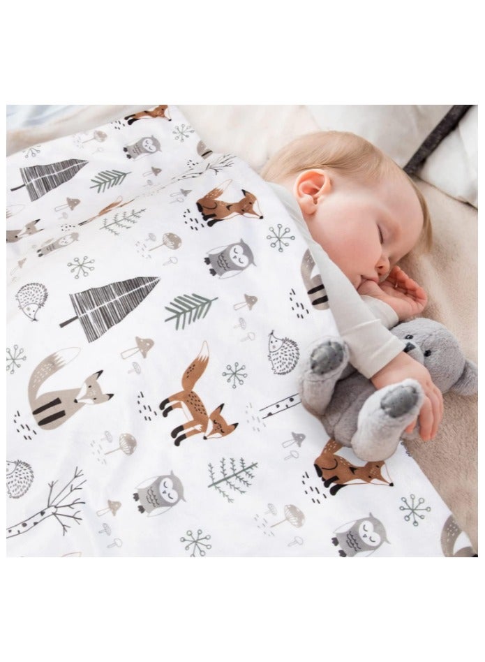 Baby Blanket for Boys Girls Soft Plush Minky Blanket with Double Layer Dotted Backing for Toddler with Forest Foxes Multicolor Printed (75 x 100 cm) - Image 3