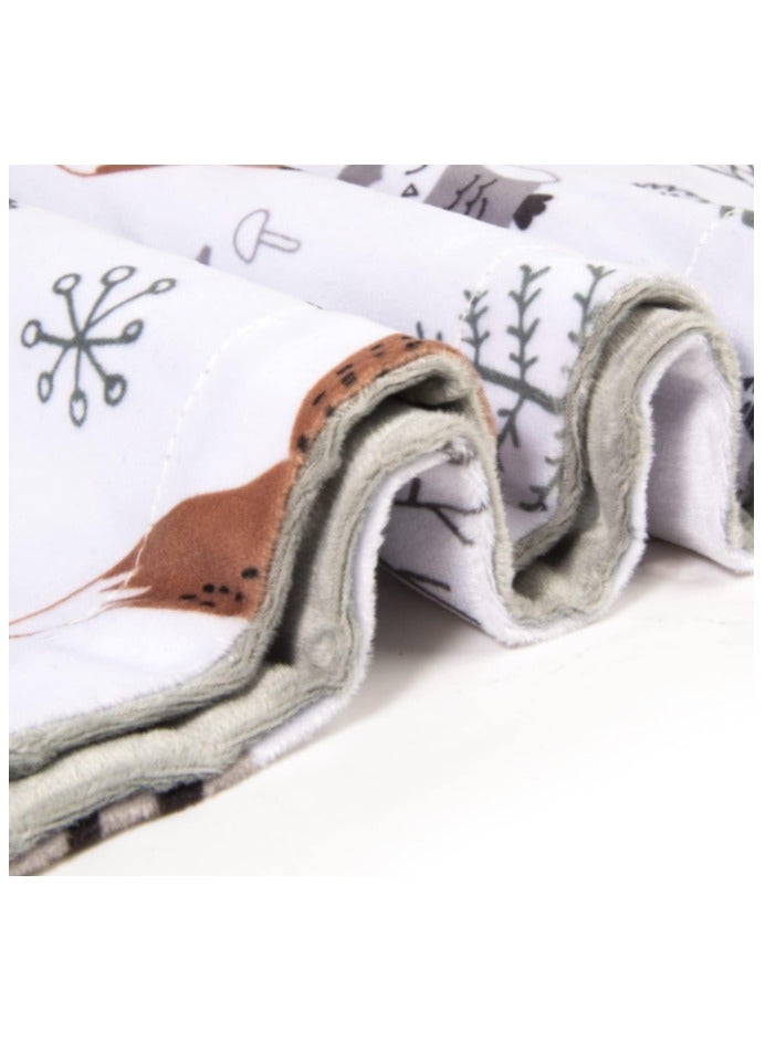 Baby Blanket for Boys Girls Soft Plush Minky Blanket with Double Layer Dotted Backing for Toddler with Forest Foxes Multicolor Printed (75 x 100 cm) - Image 4