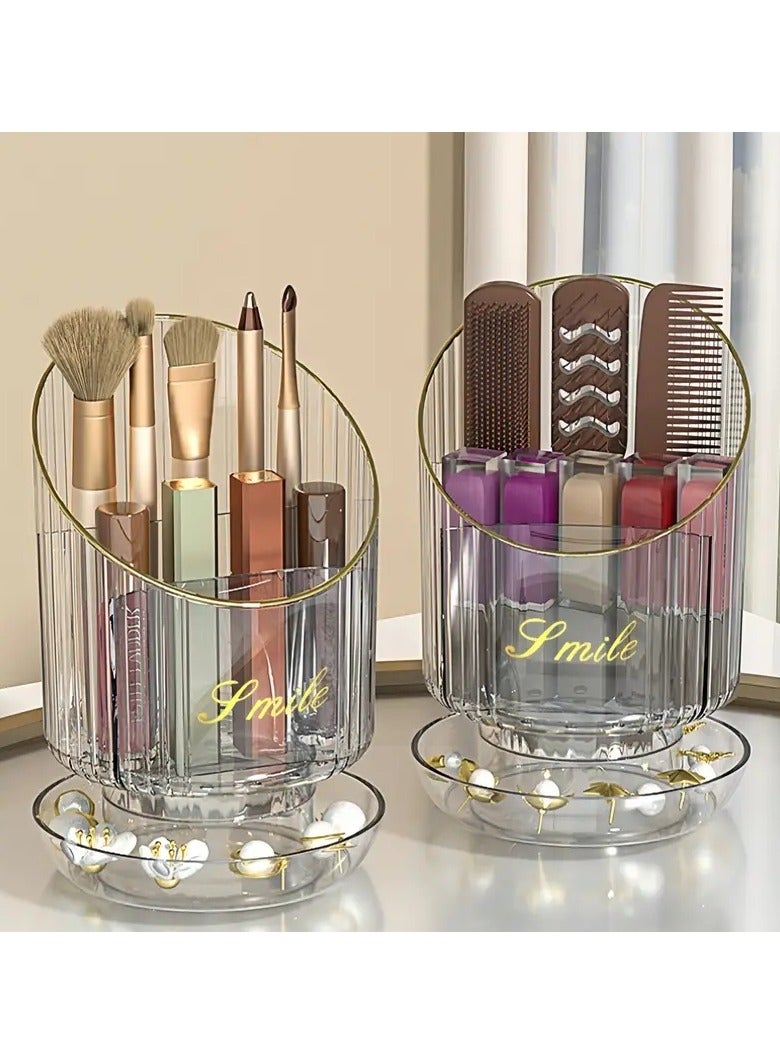 أوريتي حامل فرشاة مكياج مكون من 3 أقسام للمكتب والزينة والحمام وخزانة الملابس - لتنظيم أحمر الشفاه وإكسسوارات الشعر وأدوات التجميل - Image 2
