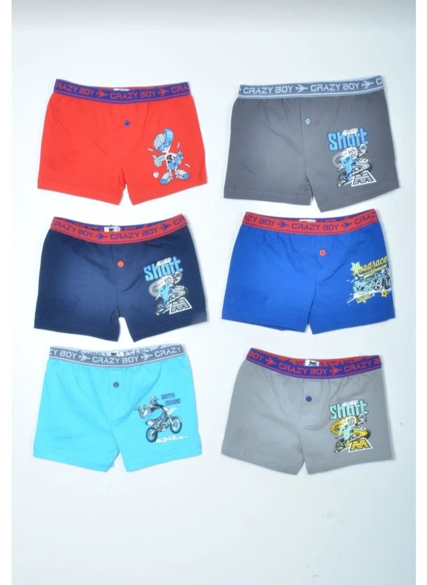 Tutku 0253 Kids Elastane Printed Boxer 6 Pieces