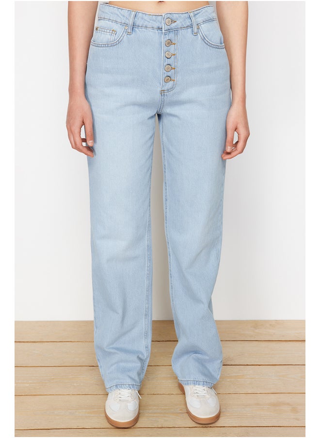Light Blue Low Waist Wide Leg Jeans TWOSS24JE00316