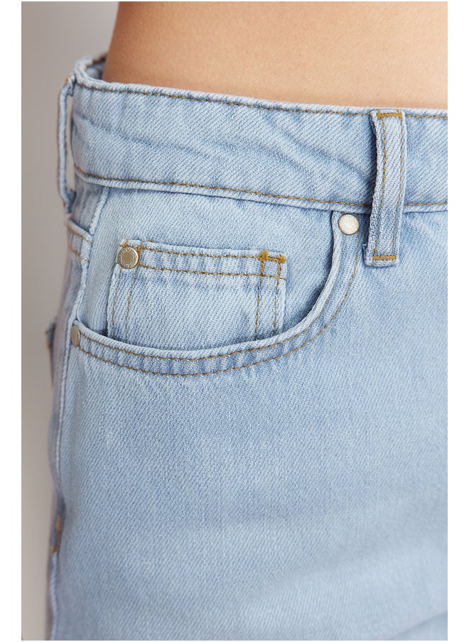 Light Blue Low Waist Wide Leg Jeans TWOSS24JE00316
