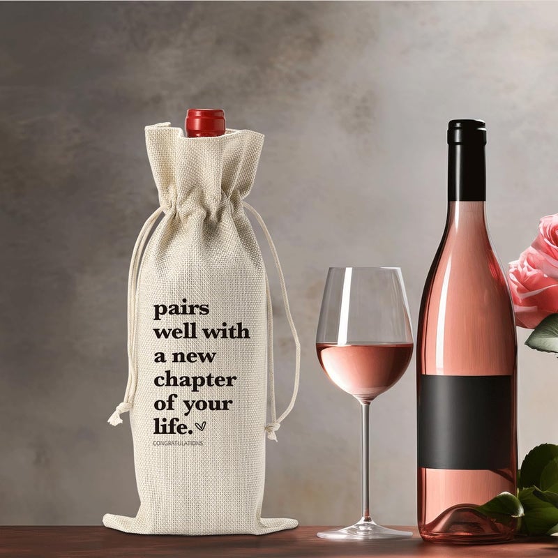 XFW 1 Pcs Funny New Chapter Wine Bag New Beginnings Gifts for Women Men Farewell Gifts for Friends Going Away Gifts for Coworkers Women Men Moving Away Gifts for Friends New Teacher Gifts - Image 5