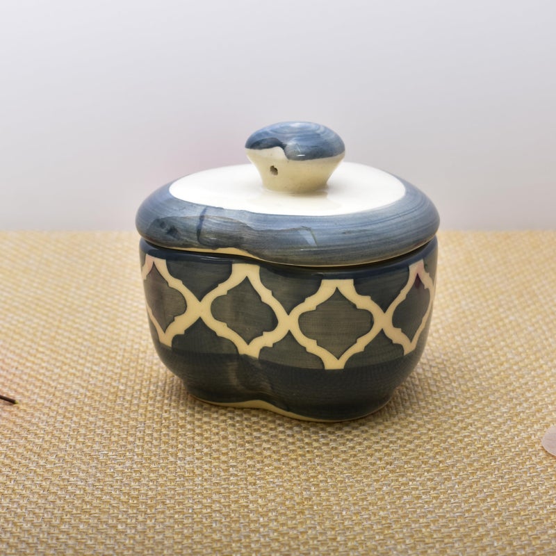 Kunhar Multipurpose Ceramic Donga - Grey Chidi | 350 ML Lidded Serving Donga | Microwave & Dishwasher Safe | Ideal for Gravy, Dal, Curry & More - Image 3