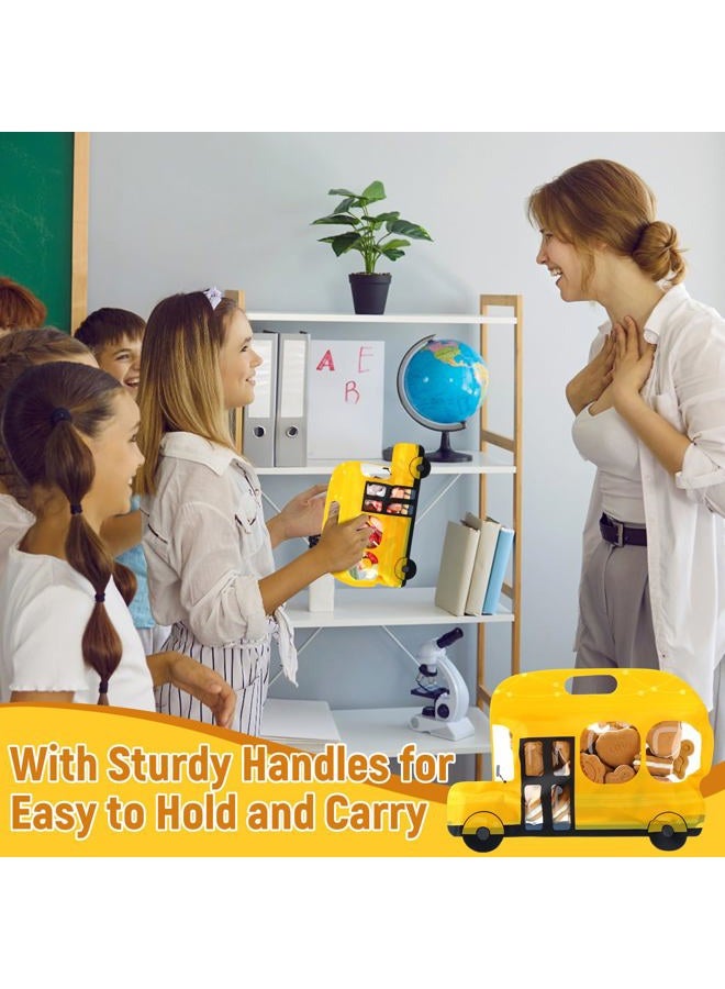 Watersay 50 Pcs Back to School Party Favor Yellow School Bus Goodie Bags Plastic Resealable Candy Gift Bags with Handle for Birthday Party Supplies - Image 5