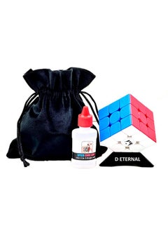 D ETERNAL Cube 3X3 High Speed Stickerless Cube Combo Set Of 3X3 Stickerless With Cubic Stand Cubes Lube & Pouch Bag Puzzle Game Toy Beginner Speedcube For Kids & Adults (1 Pieces)  - Image 1