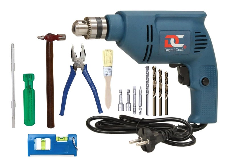 Digital Craft Electric Drilling Tool Multifunction Household Hand Drill Machine Highpower Pistol Drill Electric Reversible Drill Machine 10MM4 Utility ToolsMini Pocket Level - Image 1