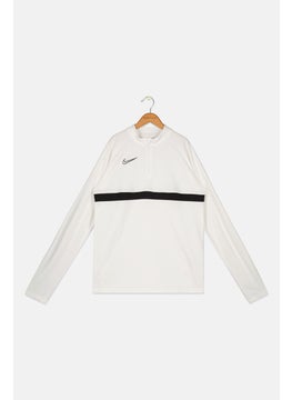 Nike Kids Boy Sport Fit Long Sleeve Training Sweatshirt, White  - Image 1