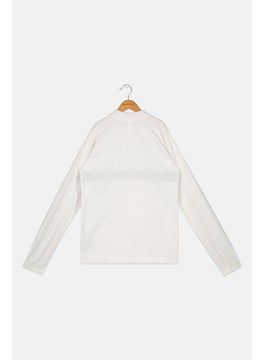 Nike Kids Boy Sport Fit Long Sleeve Training Sweatshirt, White  - Image 2