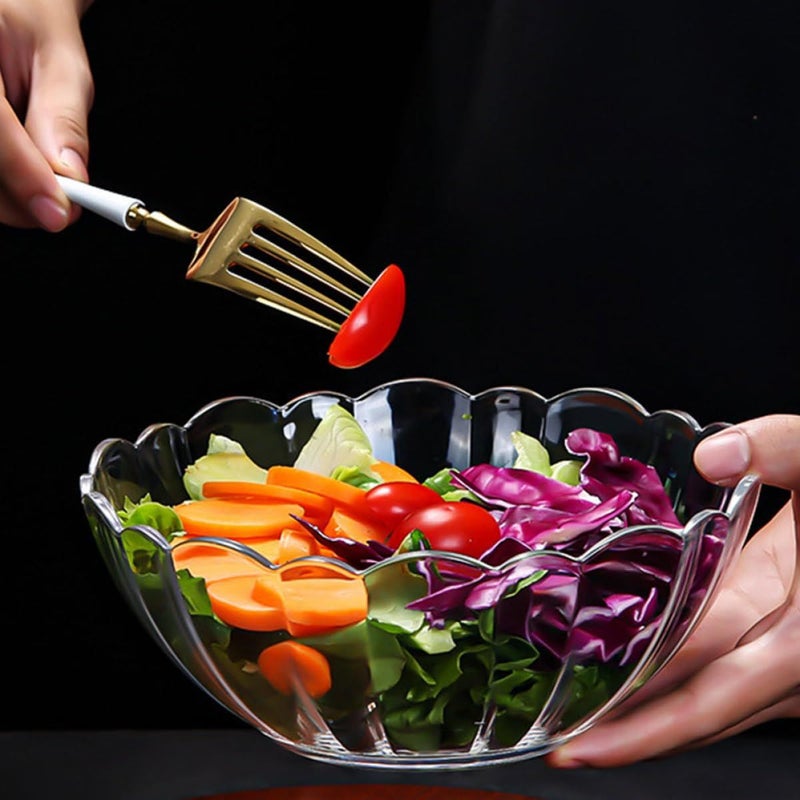 Lotus Design Acrylic Salad Bowl 14.8cm Sturdy Decorative Kitchen Fruit Serving Dish - Image 4