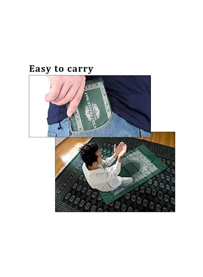 DeloPik Mini Pocket Portable Travel Prayer Praying Rug Mat Namaz ,Carpet Islamic, Foldable ,Waterproof - Image 4