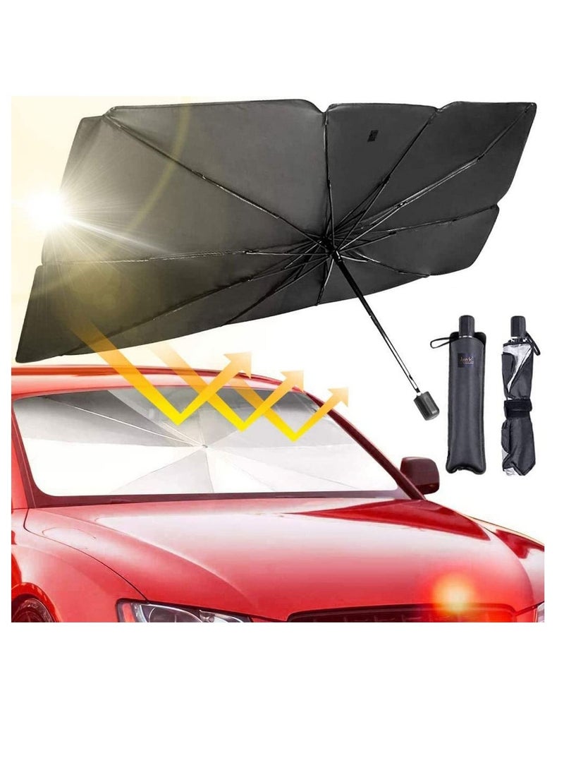Car Windshield Sun Shade Protector Foldable Umbrella Covers for Car Front Window Sunshade - UV Block Protection - Fit Most Vehicle (Pack of 1) - Image 1