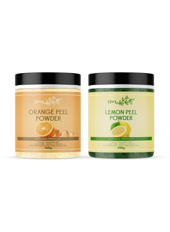 OY-L OYL Natural Orange Peel Powder & Lemon Peel Powder (Citrus Limonum) For Face Care, Skin Whitening, Oil Control & Glowing Healthy Skin (100% Pure & Chemical Free) - 100g Each Pack Of 2 - Image 1