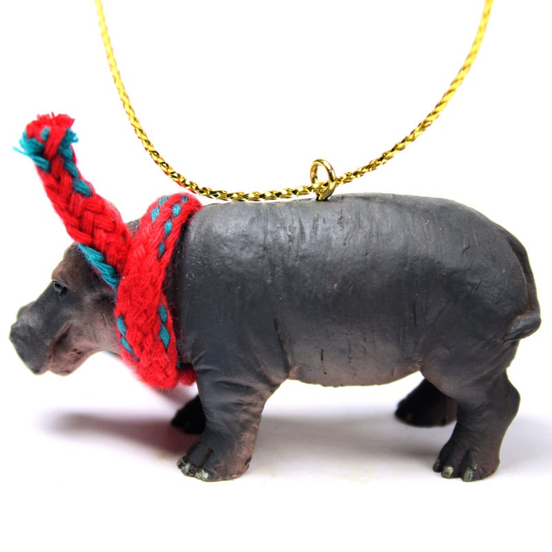 Conversation Concept Hippopotamus Tiny Miniature One Christmas Ornament - Delightful! - Image 2