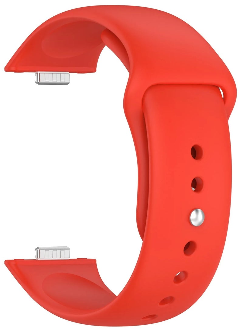 سوار سيليكون لساعة هواوي واتش فيت 3 / فيت 4 / فيت 4 برو الرياضية، ملحقات الساعة الذكية، سوار كوريا بديل (أحمر) - Image 2