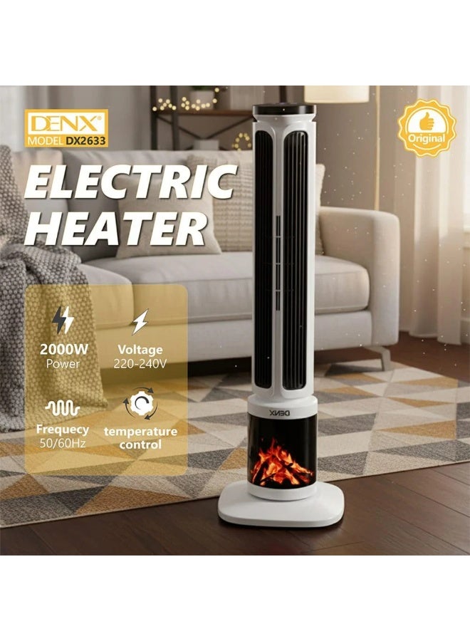 دينكس دفاية عمودية DENX DX2633 بقدرة 2000 واط مع لهب 3D ودوران 60° و3 سرعات - Image 3