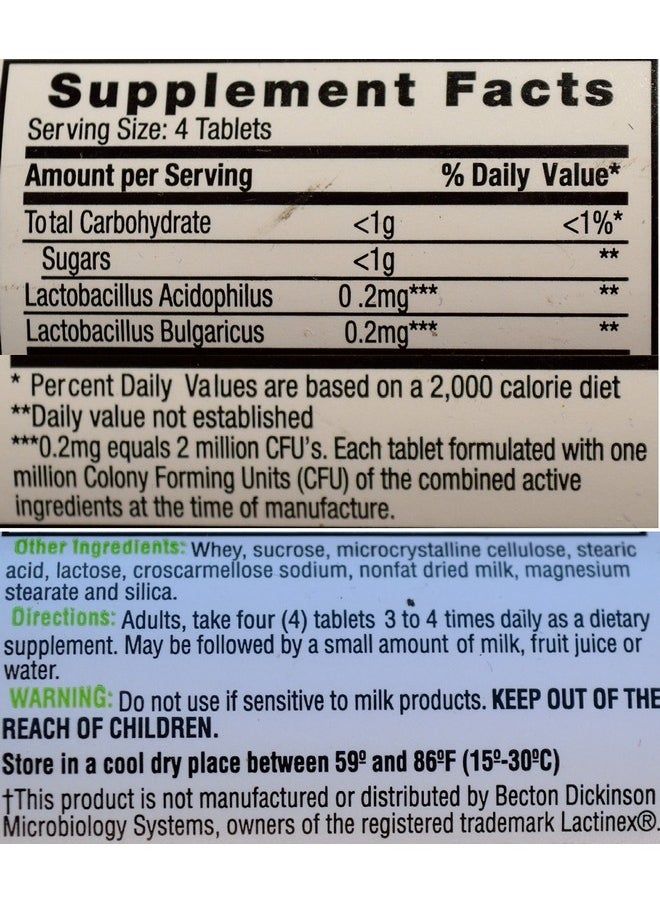 Rising - Floranex Probiotic For Colon Health Generic For Lactinex 50 Tablets Per Bottle Pack Of 2 Total 100 Tablets - Image 1