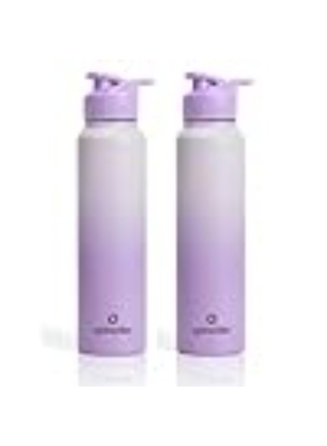 Speedex Stainless Steel Metal Water Bottle 1 Ltr 1000 ml, BIS Approved, Leak Proof Sipper Cap Bottle for Office, School, Gym, Travel, Daily Use for Men, Women, Kids, Adults, Dual Purple, Set of 2 - Image 1