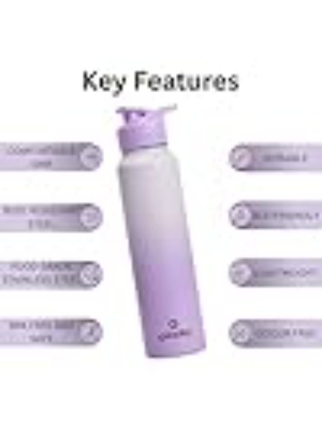 Speedex Stainless Steel Metal Water Bottle 1 Ltr 1000 ml, BIS Approved, Leak Proof Sipper Cap Bottle for Office, School, Gym, Travel, Daily Use for Men, Women, Kids, Adults, Dual Purple, Set of 2 - Image 2