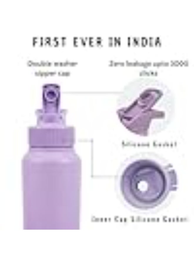 Speedex Stainless Steel Metal Water Bottle 1 Ltr 1000 ml, BIS Approved, Leak Proof Sipper Cap Bottle for Office, School, Gym, Travel, Daily Use for Men, Women, Kids, Adults, Dual Purple, Set of 2 - Image 5