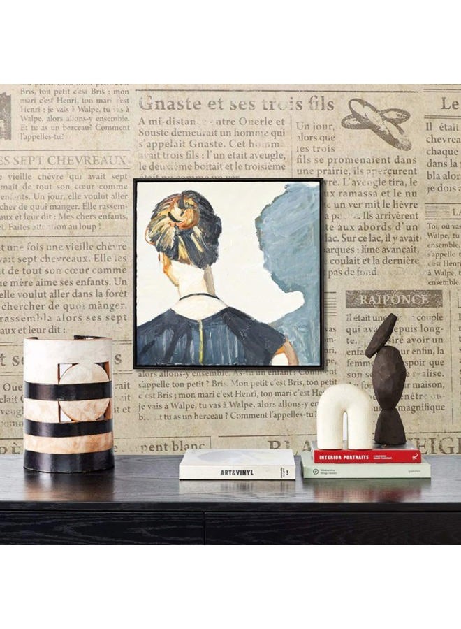 TANONE Vintage Wallpaper 17.7" X 19.7ft Self Adhesive Newspaper Wallpaper Stick and Peel for Drawer French Retro Decorative Furniture - Image 5