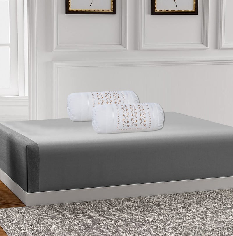 Rj Products أغطية وسائد تطريز قطنية من Rj Products عبوة من 2 قطعة (أبيض) - Image 2