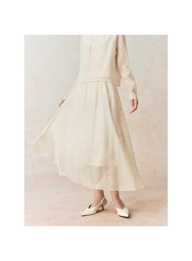 Waxbird Spring And Autumn Stretch Chinese Style Bamboo Rhythm Drop Shoulder Round Neck Commuter Shirt Women - Image 4