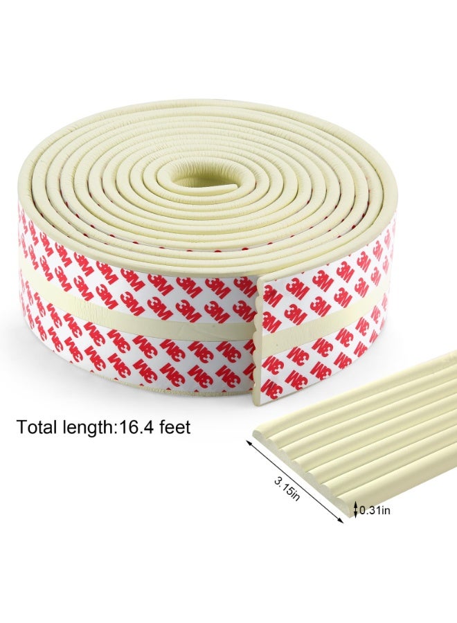 Baby Proofing Edge Corner Protector,6.56 ft Edge Guards Padding with 3M Adhesive, Extra-Wide Soft Rubber Foam Padding, Furniture,Sharp Edge Safety Corner Edge Bumper Guard- Cream - Image 2