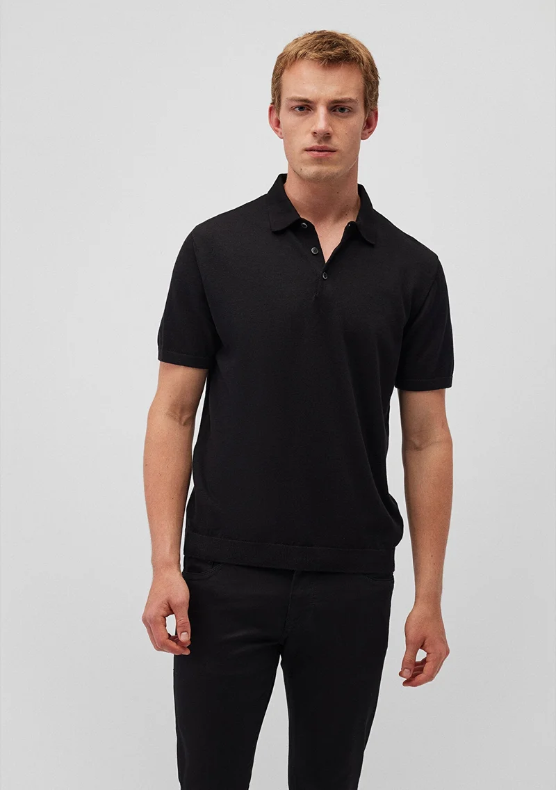 MAVI Black Knit Polo