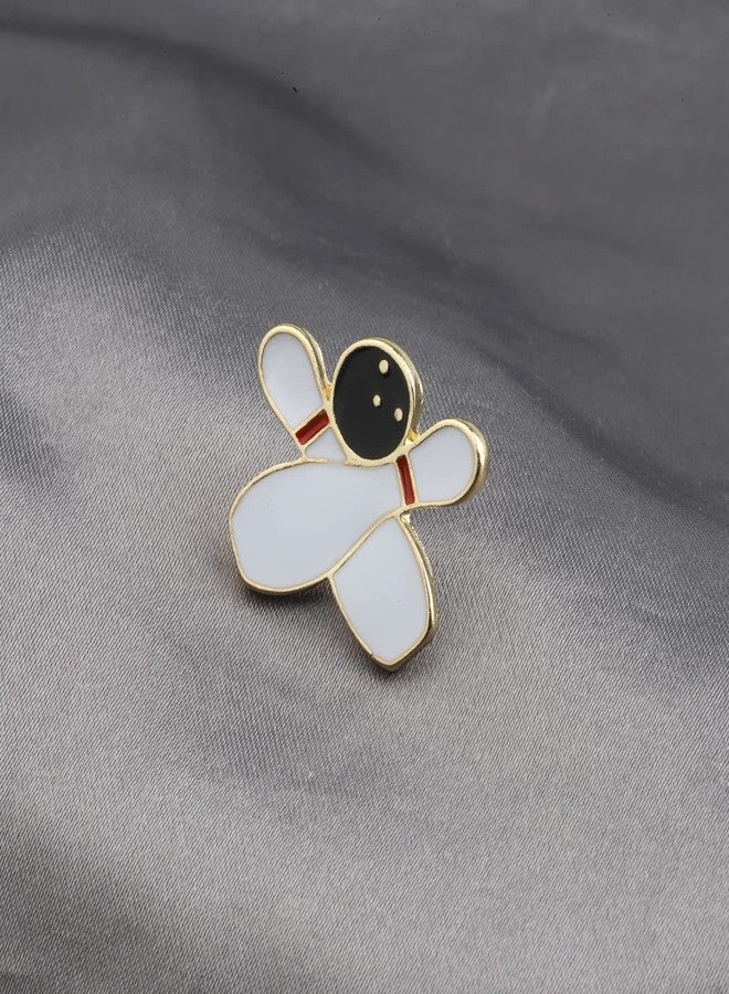 HOLLP Funny Pin Sport Jewelry Hot Air Balloon/Bowling/Badminton/Roller Skates Brooch Graduation Gift (bowling-pin) - Image 5