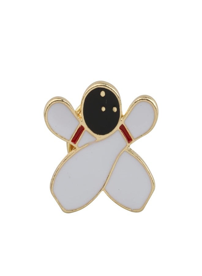 HOLLP Funny Pin Sport Jewelry Hot Air Balloon/Bowling/Badminton/Roller Skates Brooch Graduation Gift (bowling-pin) - Image 1