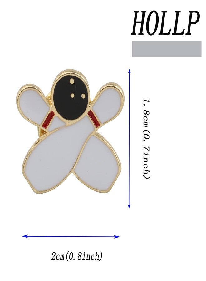 HOLLP Funny Pin Sport Jewelry Hot Air Balloon/Bowling/Badminton/Roller Skates Brooch Graduation Gift (bowling-pin) - Image 2