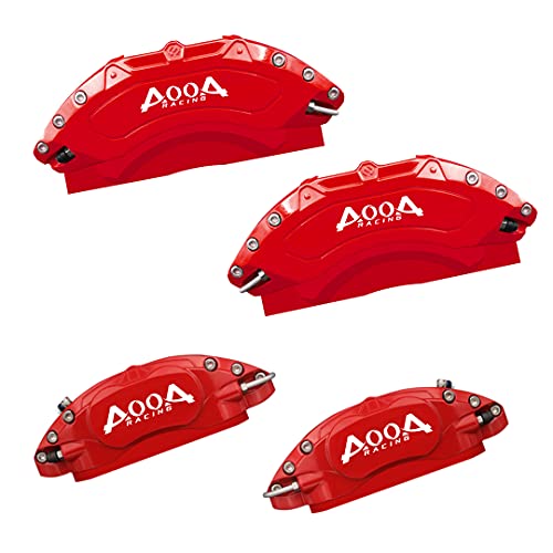 AOOA Brake Disc Red with White Character Caliper Cover Powder Coating Fits Dodge Charger/Challenger SXT/SE/Chrysler 300(Front Single Piston) - Image 1