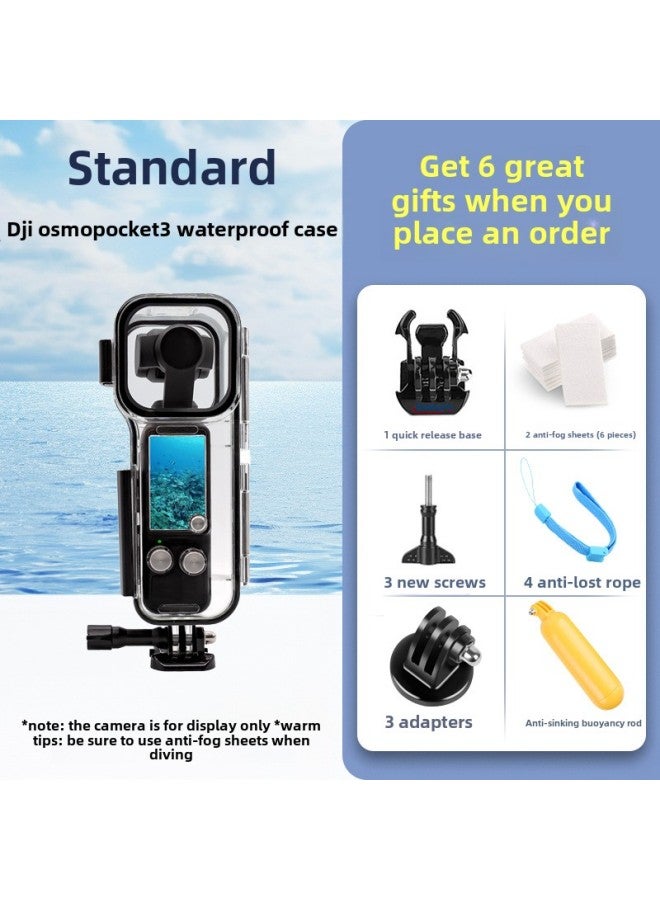 Applicable To Dajiang Pocket3 Waterproof Shell Filter Multifunctional Accessories Handheld Stabilizer Glass Protective Shell-Color:DJI Pocket 3 Waterproof Shell  - Image 1