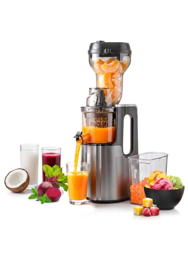 Rico Cold Press Slow Juicer with Ice Cream Maker | 5 Years Motor Warranty | Slow Juicer for Fruits, Vegetables & Nut Milk | 10% More Juice, Less Waste | Low Noise | Anti-Drip | Easy to Clean - Image 1