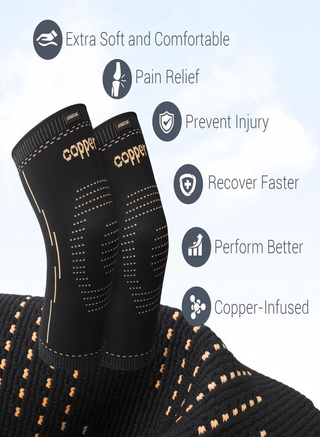 Janustar Copper Knee Braces for Men & Women – Knee Compression Sleeves for Pain Relief, Arthritis, Sports and Recovery - Image 4