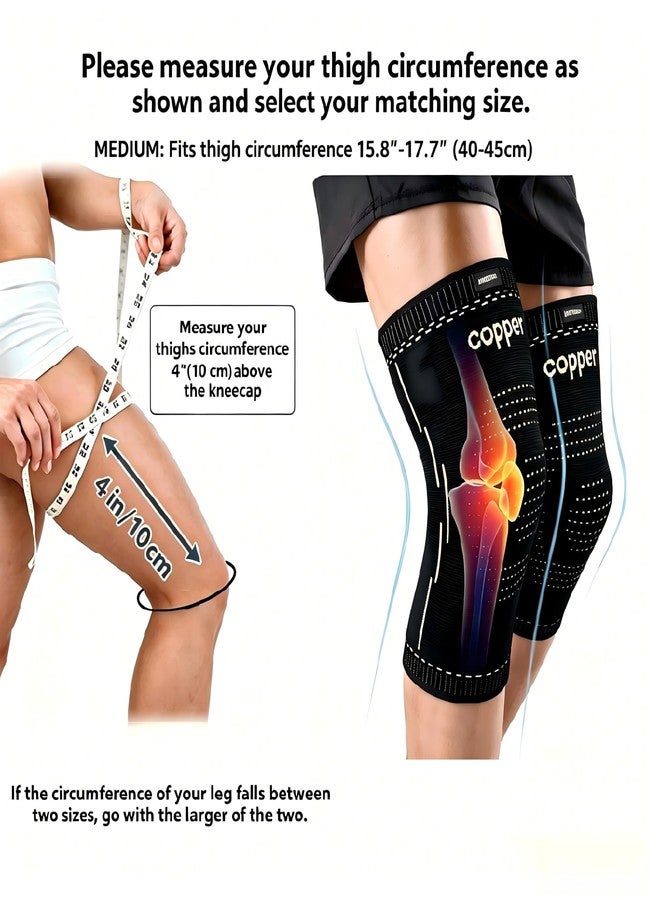 Janustar Copper Knee Braces for Men & Women – Knee Compression Sleeves for Pain Relief, Arthritis, Sports and Recovery - Image 2