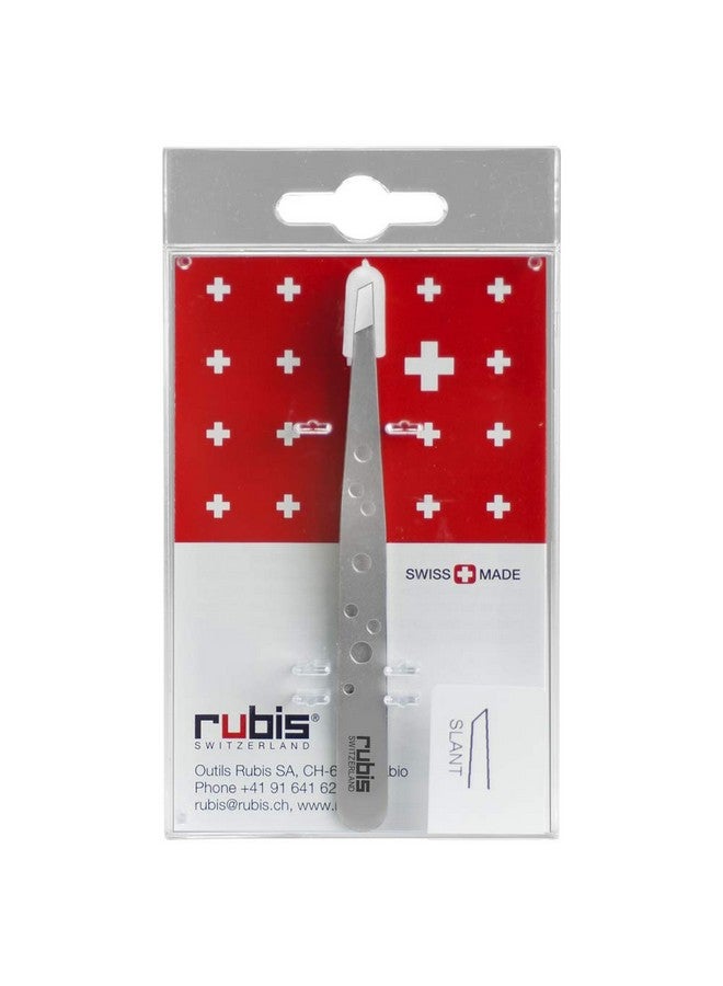 Rubis Hole Pattern Classic Stainless Steel Slanted Tweezers For Precise Eyebrows and Hair Removal, The Elegance Collection, 1K111,Silver,Rubis Switzerland Swiss Made World Renowned Precision - Image 3