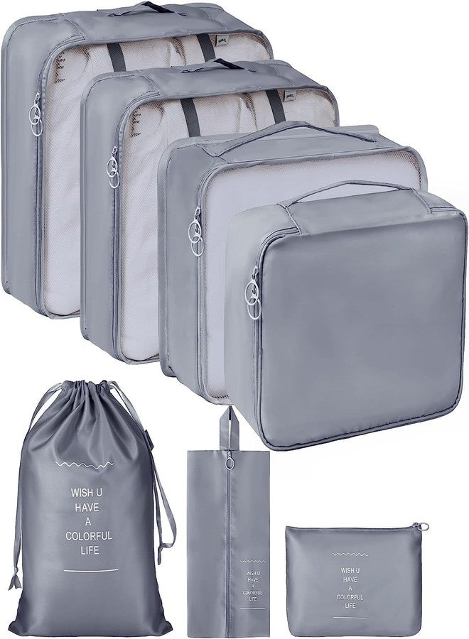 Senvox 7 Pcs Travel Storage Bag Packing Cubes Set | Foldable & Lightweight Travel Luggage Cloth Bag With Laundry Bag, Toiletry Bag & Cosmetic Case - Image 1