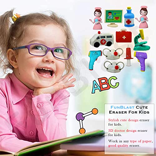 FunBlast Erasers for Kids - Doctor Playset Erasers for Kids, Stationary Kit for Boys, School Stationary Set, Birthday Return Gift (12 Pcs;Multicolor) - Image 2