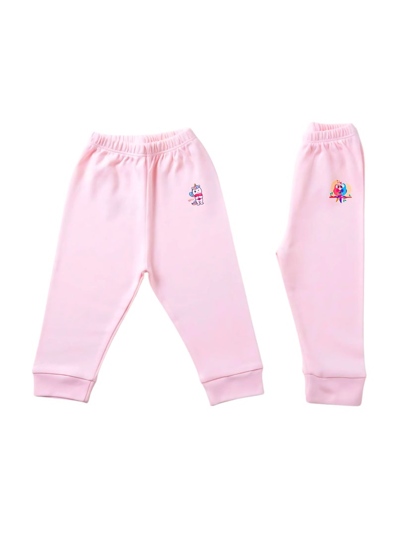 Pluto Pack of 3 Colored Cotton Pants for Baby Girls  - Image 2