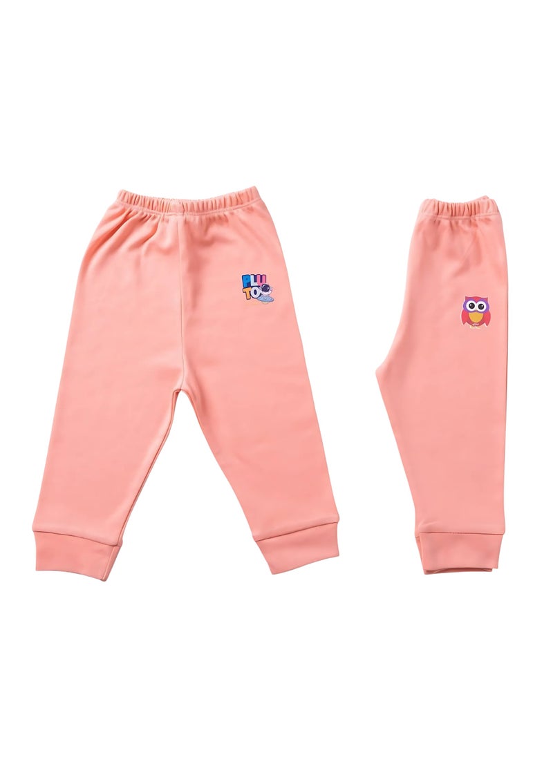 Pluto Pack of 3 Colored Cotton Pants for Baby Girls  - Image 3